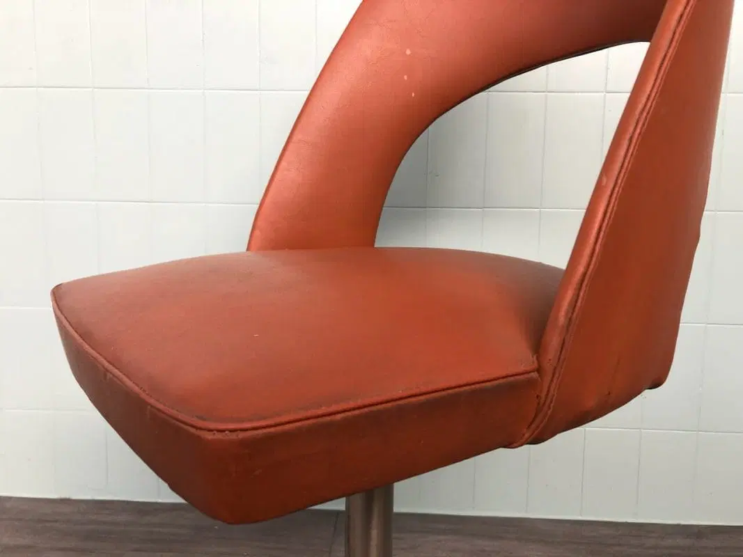 Sedia vintage da ufficio anni 60 In alluminio e skai - immagine 7