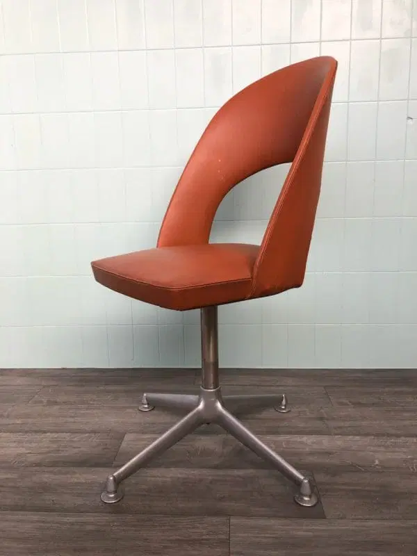 Sedia vintage da ufficio anni 60 In alluminio e skai - immagine 2