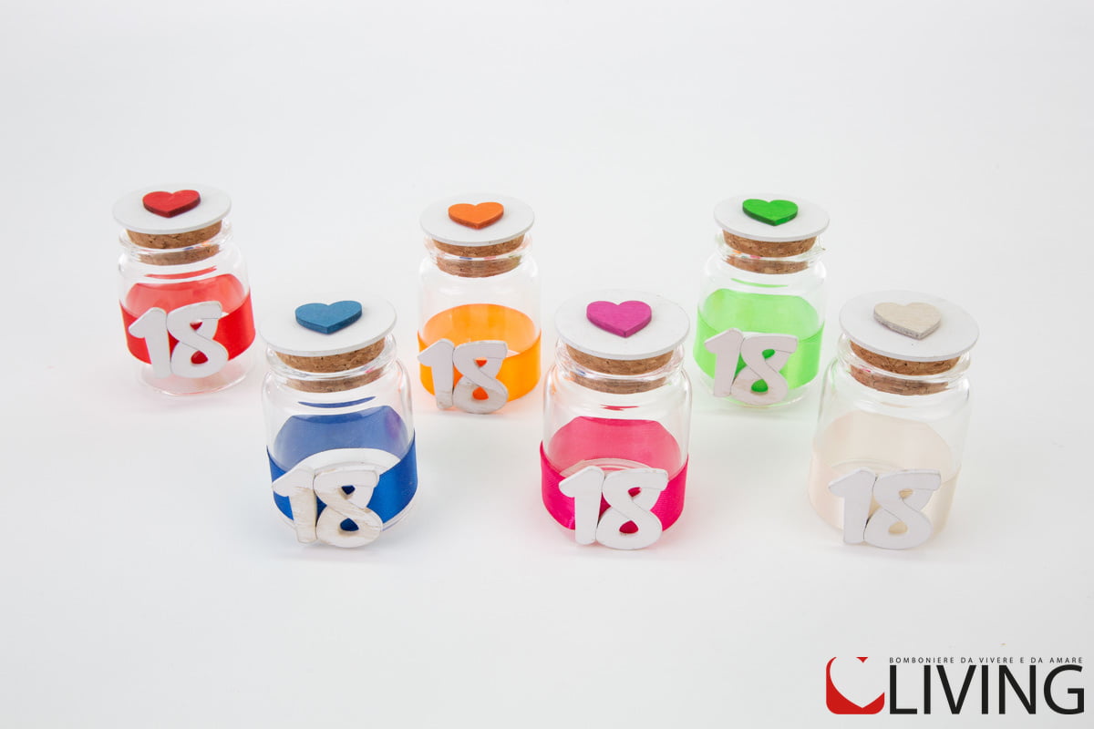 Barattolo in vetro con applicazione 18 anni