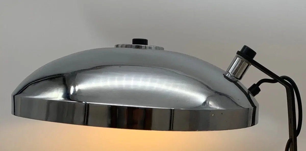 lampada da tavolo in cromo anni 1970 vintage attribuito Reggiani - immagine 4