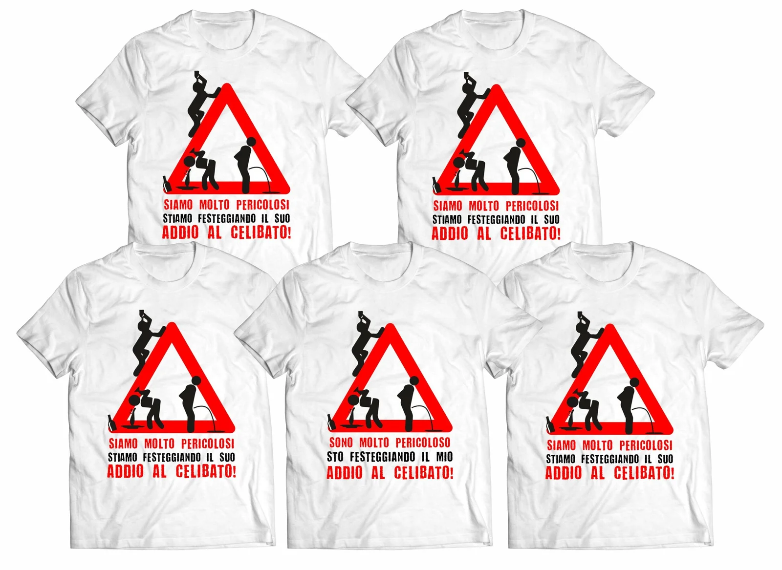 Pacchetto T-Shirt Magliette Addio al Celibato Siamo molto pericolosi stiamo festeggiando