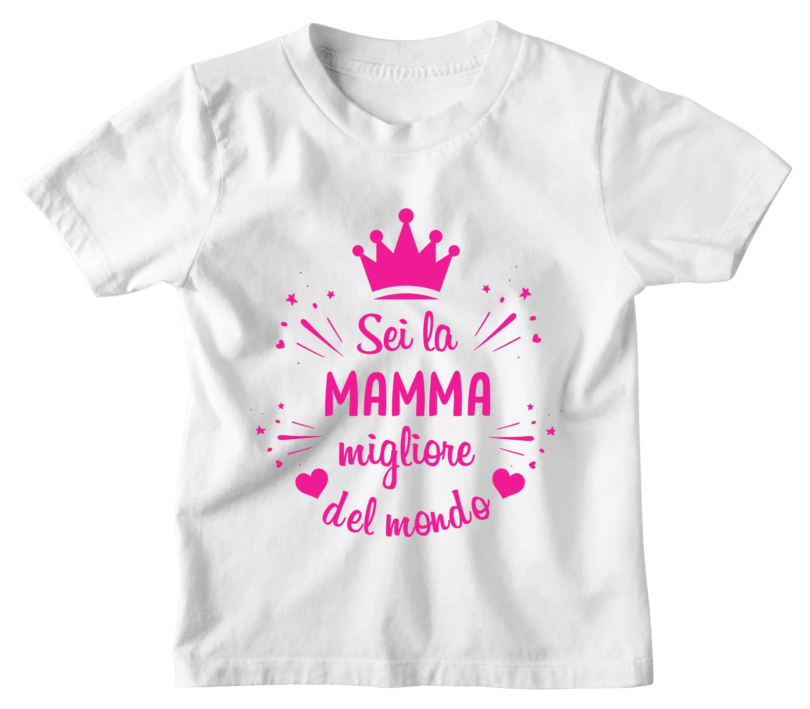 Tshirt Maglietta Bambina Divertente Rosa Mamma Sei la Migliore Mamma del Mondo – Idea Regalo