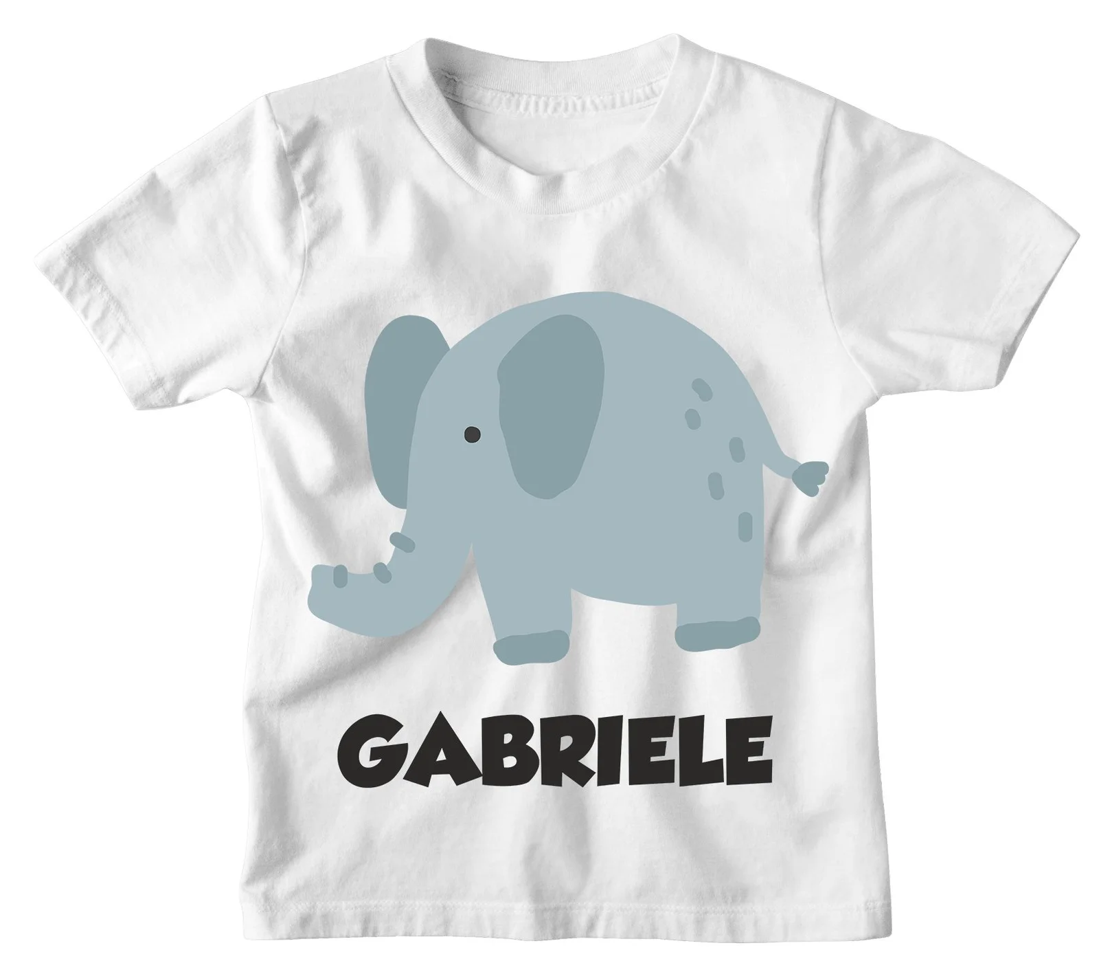 Maglietta Bambino Personalizzabile Elefante Animali Divertenti – personalizza con Il Nome del Tuo Bimbo o della Tua Bimba – Idea Regalo