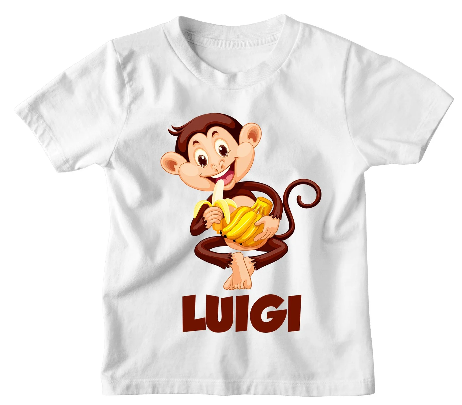 Maglietta Bambino Personalizzabile Scimmia Animali Divertenti – personalizza con Il Nome del Tuo Bimbo o della Tua Bimba – Idea Regalo