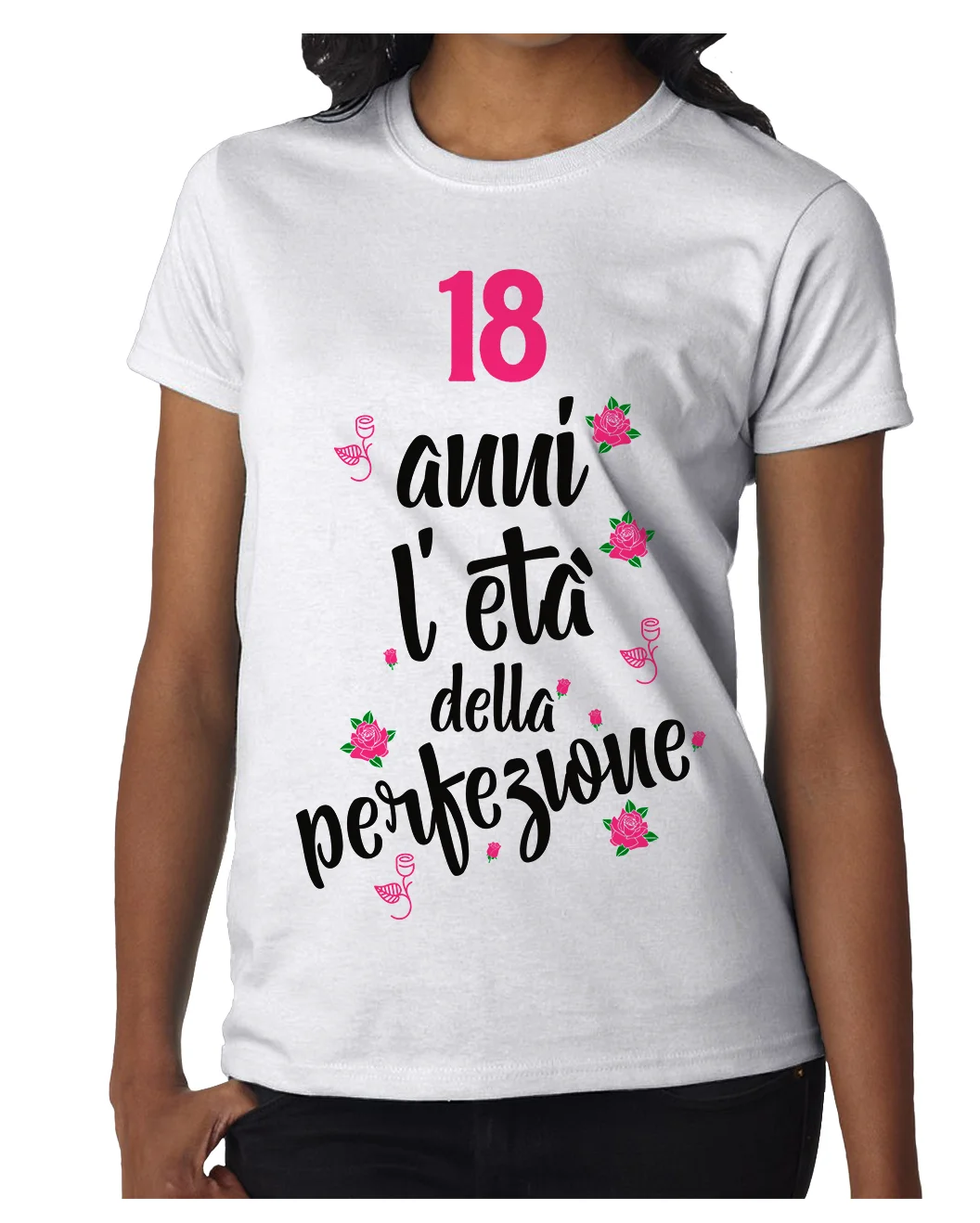 Tshirt Donna Compleanno 18 anni l’età della perfezione – maglietta compleanno