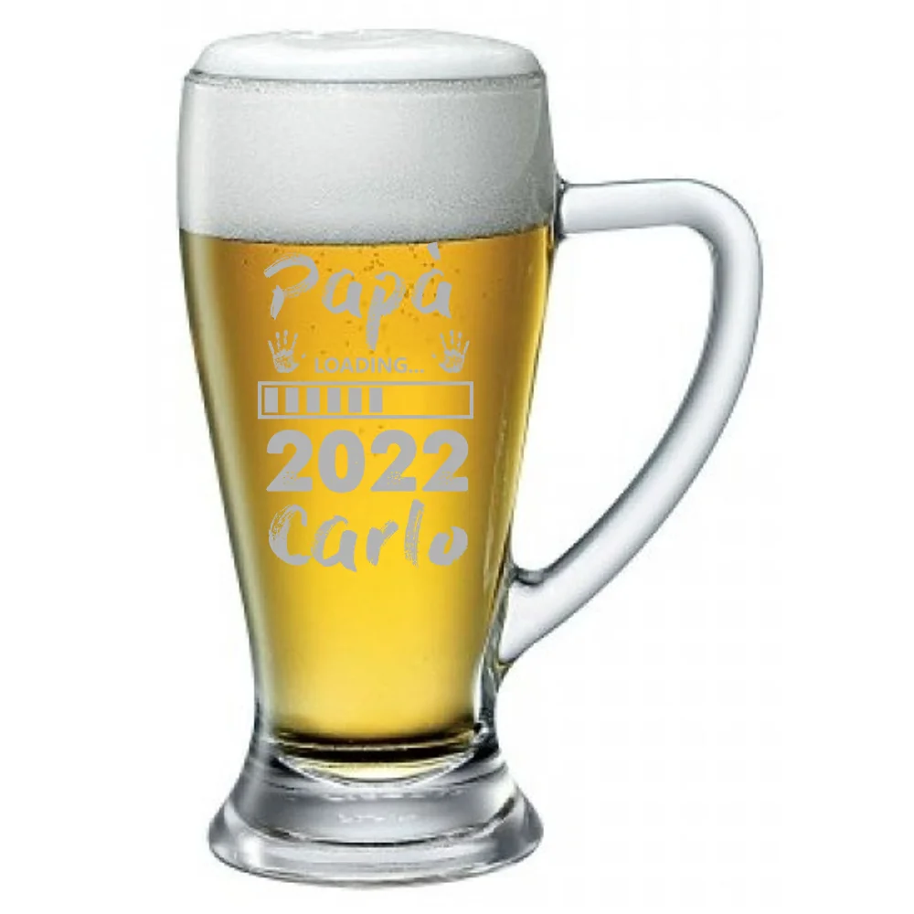 Boccale Birra PERSONALIZZABILE Papà Festa del Papà Loading 2022 ca 38 cl - immagine 2