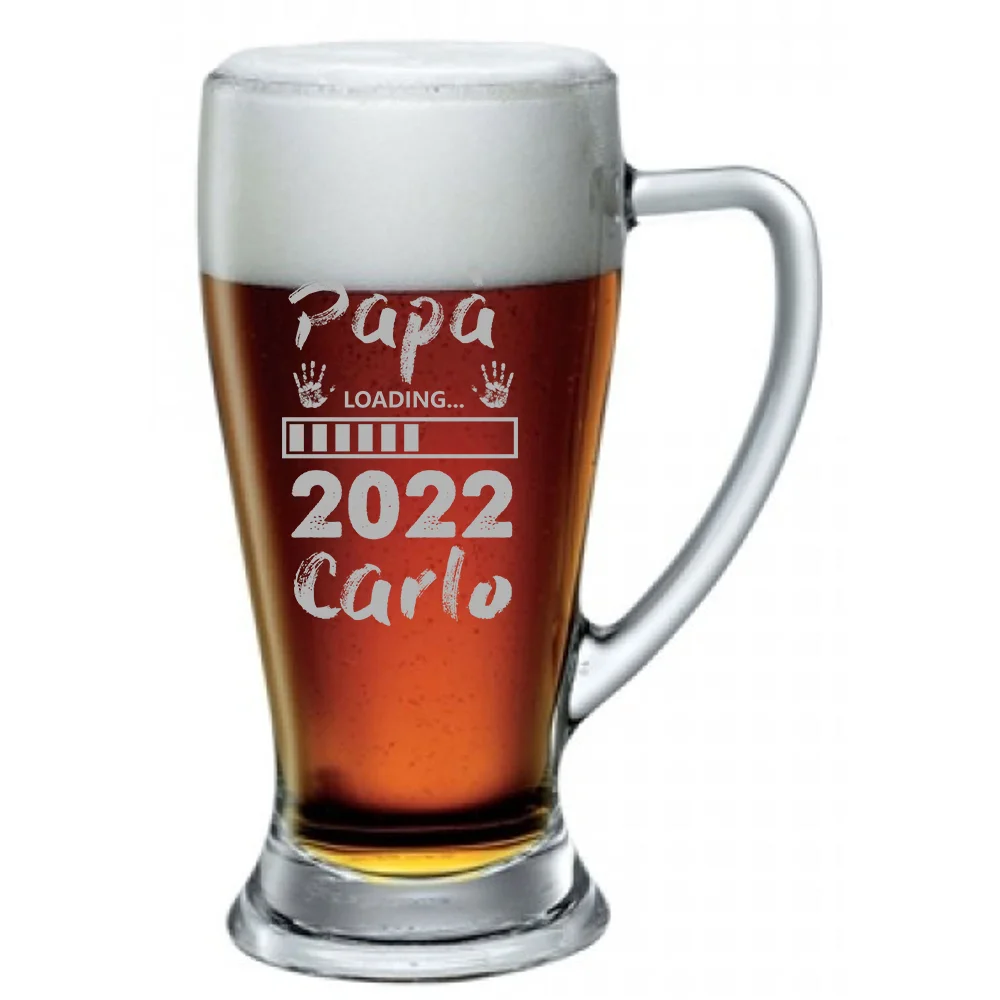 Boccale Birra PERSONALIZZABILE Papà Festa del Papà Loading 2022 ca 38 cl - immagine 5