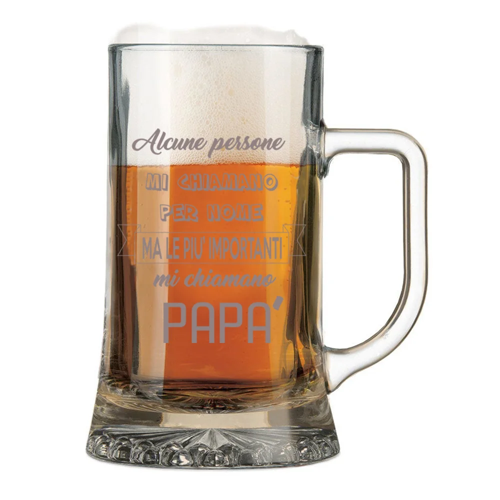Boccale da Birra con incisione Papà – le persone più importanti mi chiamano papà – evento – festa del papà – capienza 50 cl - immagine 2