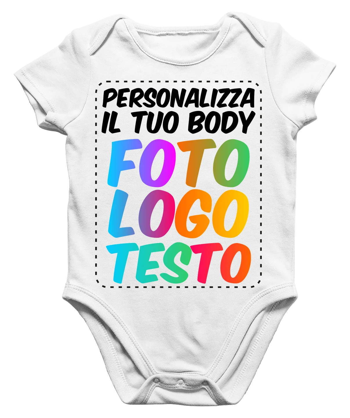 Body Neonato Personalizzato Bimbo Bimba Neonata Foto Nome Scritta Idea Regalo - immagine 2