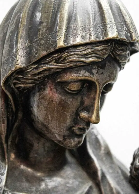 XIX secolo Madonna con il Bambino Bronzo argentato - immagine 6