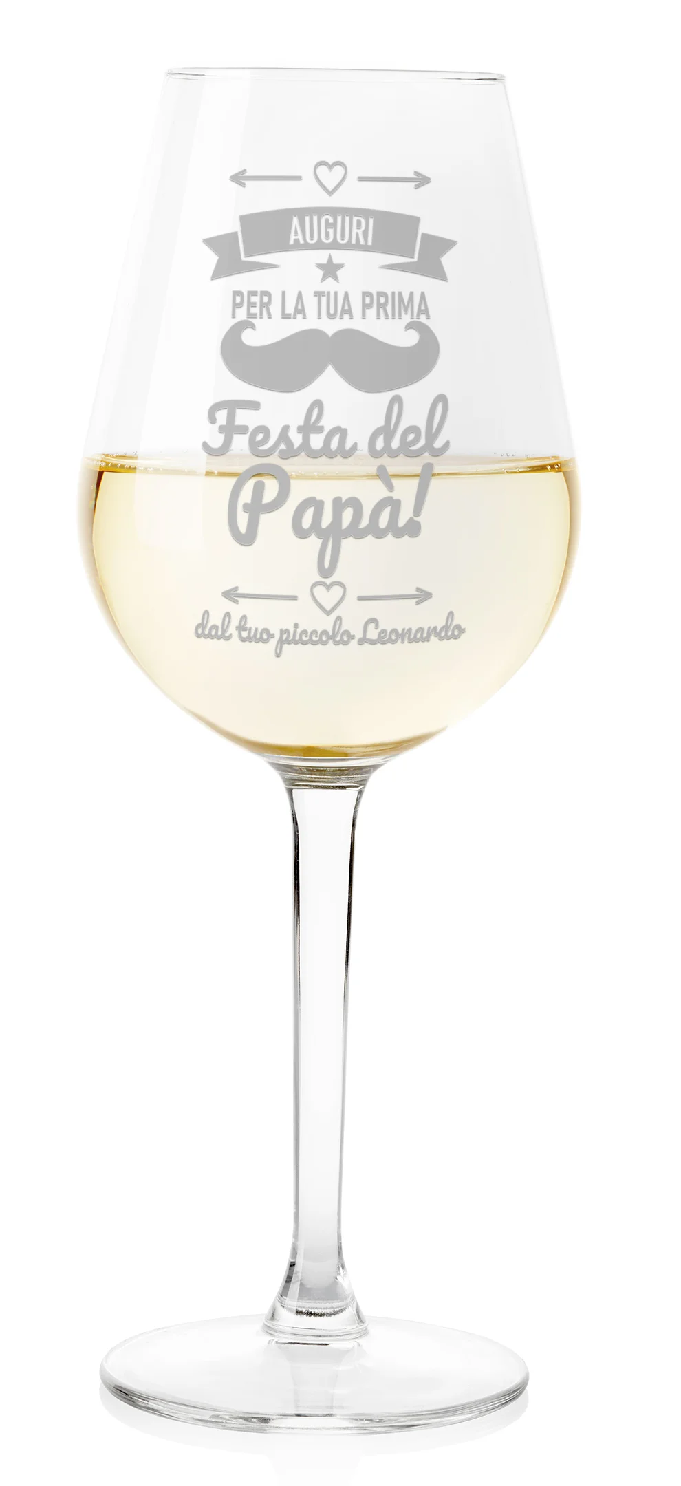 Calice Vino Papà Personalizzato Festa del Papà Auguri per la tua prima festa del papà ca 500 ml