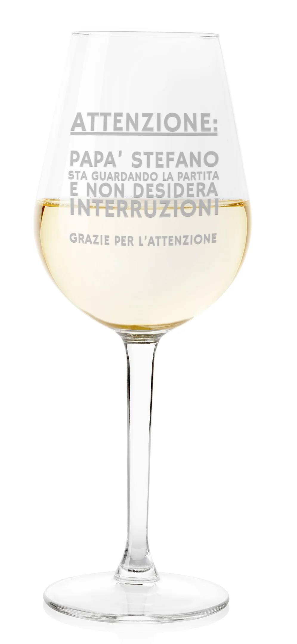 Calice Vino PERSONALIZZABILE Papà Festa del Papà Sta guardando la partita e non desidera interruzioni ca 500 ml