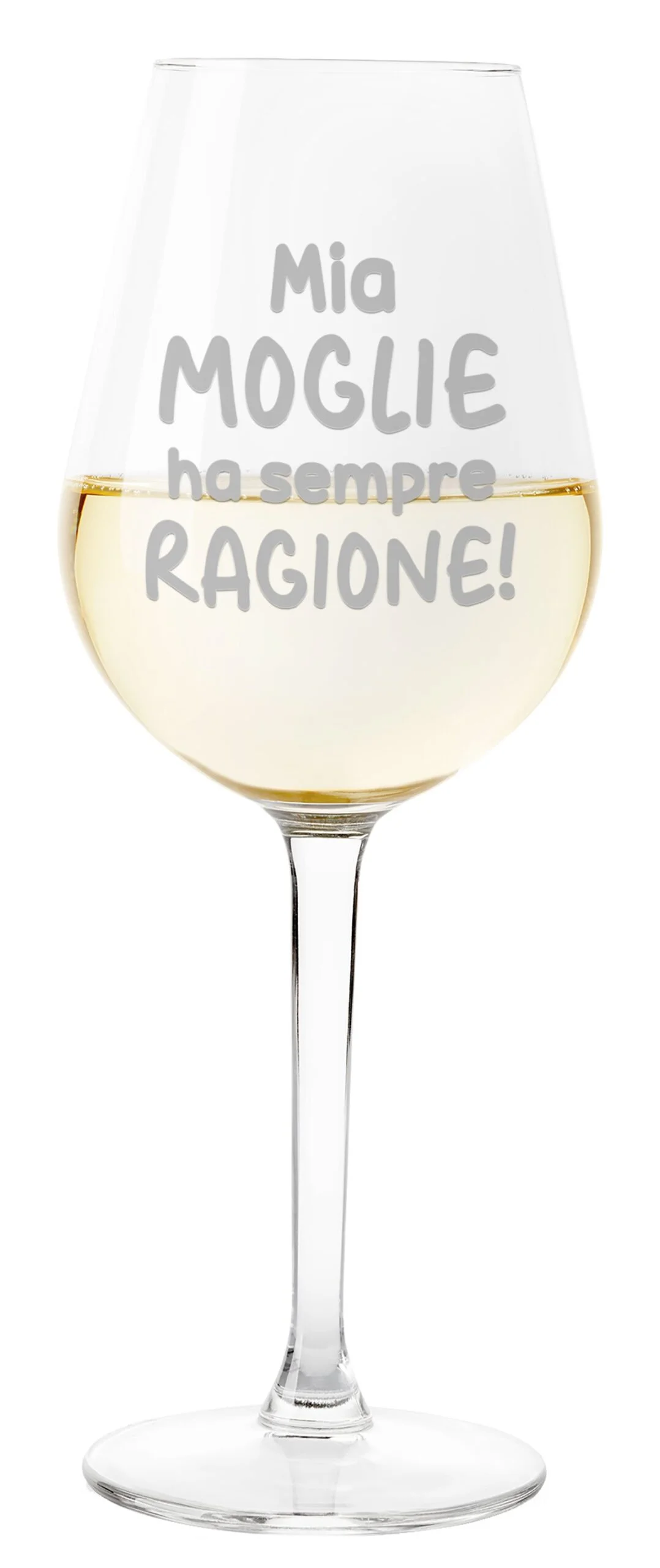 Calice SanValentino Vino Mia moglie ha sempre ragione Matrimonio Fidanzamento Amore Auguri 500 ml