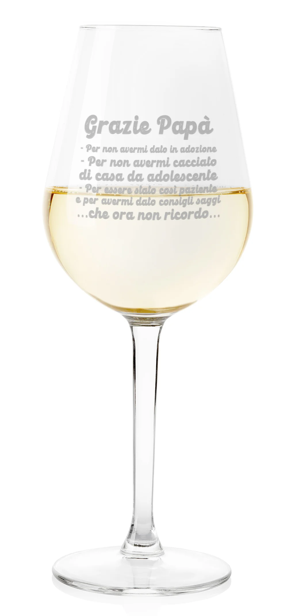 Calice Vino Papà Festa del Papà Grazie Papà ca 500 ml