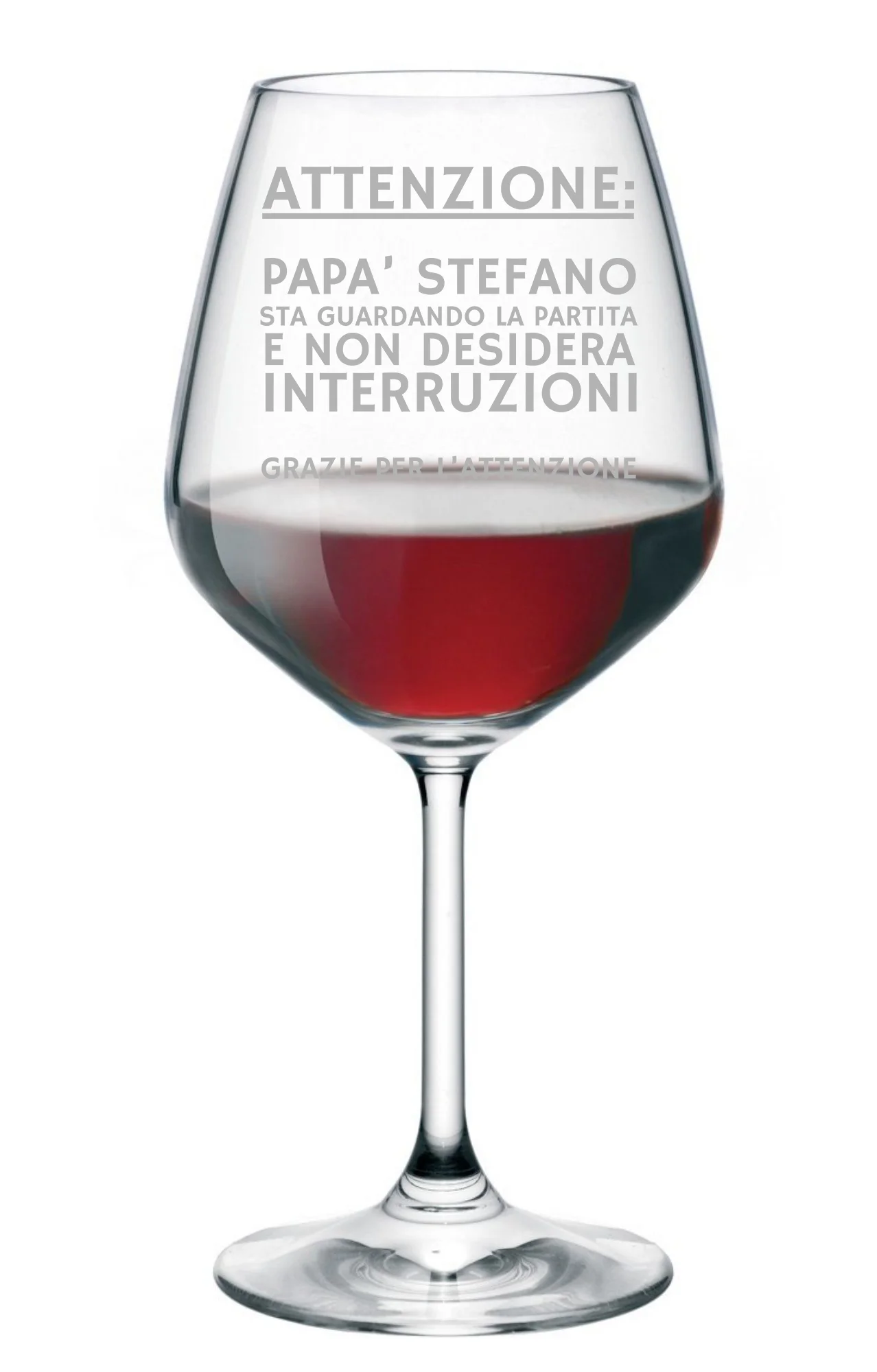 Calice Vino PERSONALIZZABILE Papà Festa del Papà Sta guardando la partita e non desidera interruzioni ca 500 ml - immagine 2
