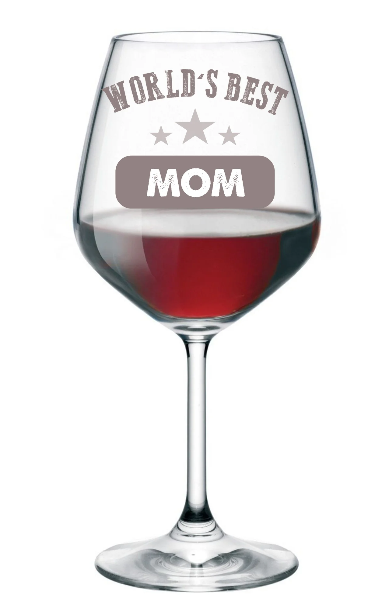 Calice di vino con incisione Mamma – world’s best mom – evento – idea regalo – bicchiere in vetro chiaro, capienza 500 ml