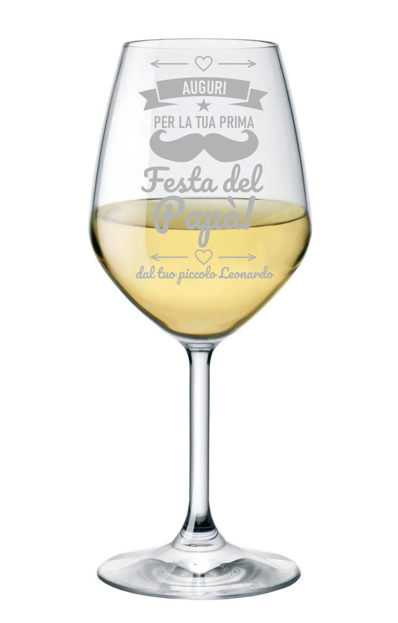 Calice Vino Papà Personalizzato Festa del Papà Auguri per la tua prima festa del papà ca 500 ml - immagine 3