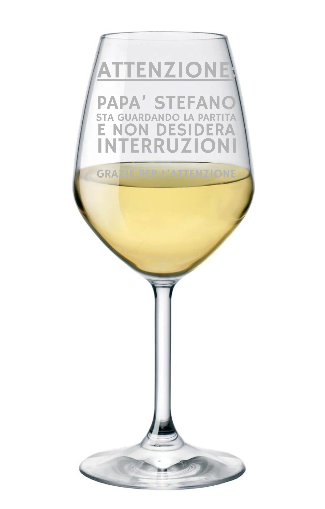 Calice Vino PERSONALIZZABILE Papà Festa del Papà Sta guardando la partita e non desidera interruzioni ca 500 ml - immagine 3