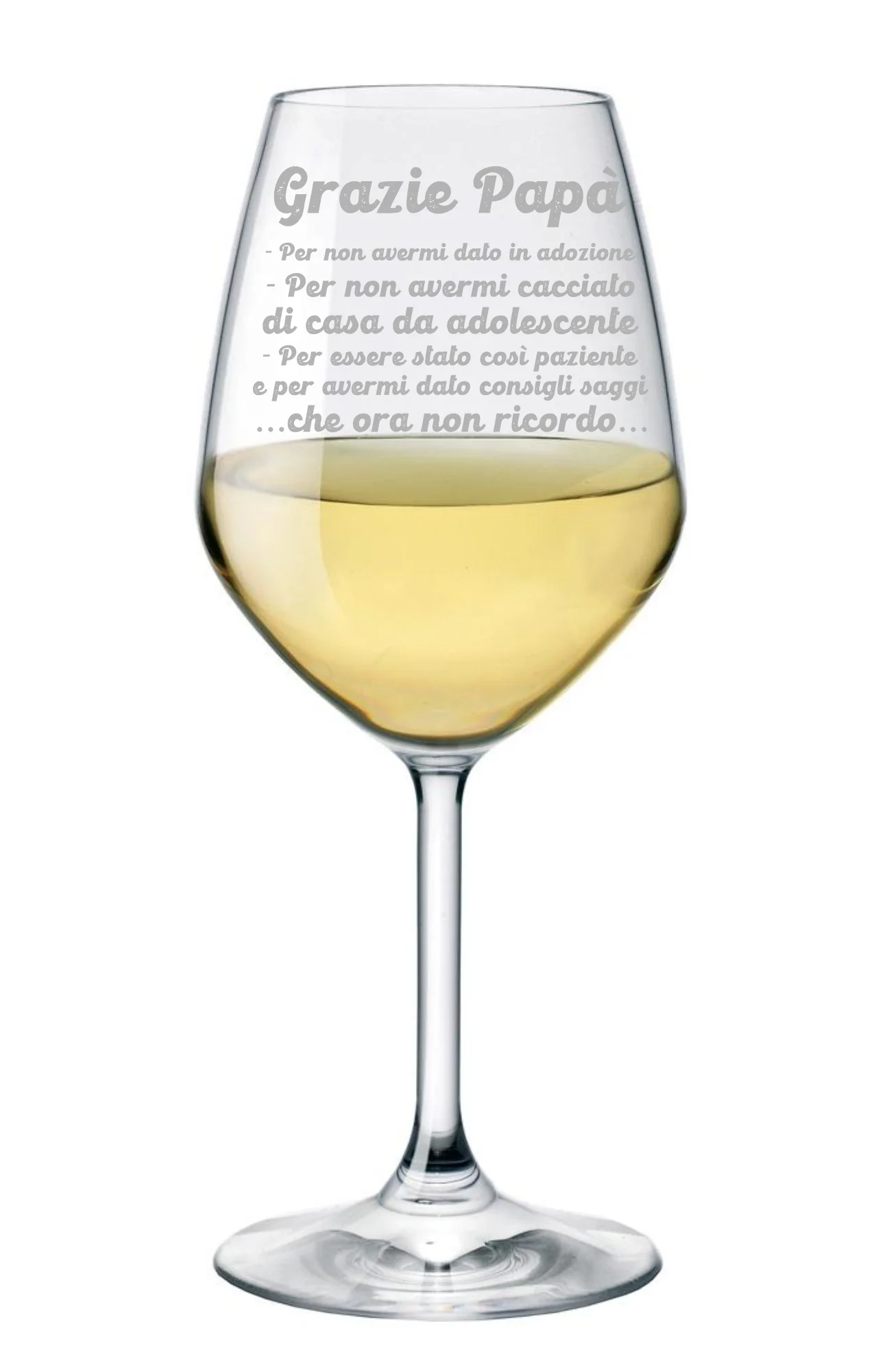 Calice Vino Papà Festa del Papà Grazie Papà ca 500 ml - immagine 3