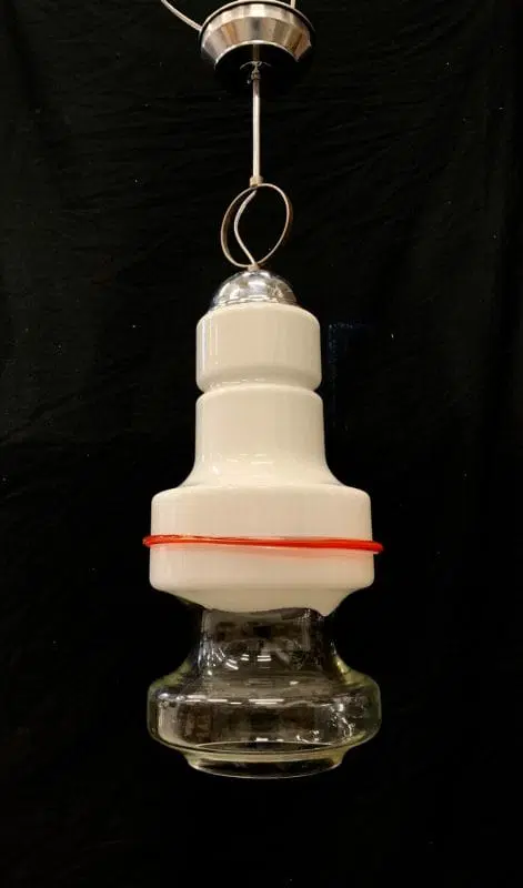 Lampadario in vetro di Murano ditta Leucos 1970 vintage made in italy