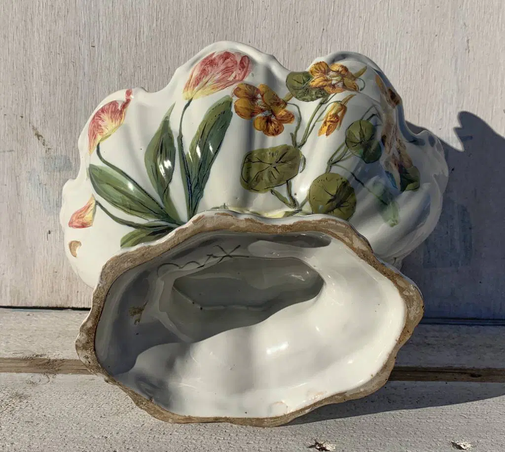 Coppa centrotavola in maiolica policroma. Bassano Antonibon, XIX sec. - immagine 3