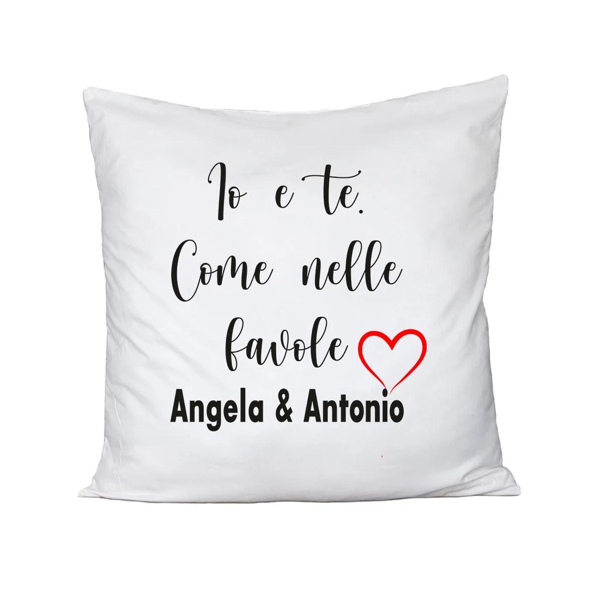 Cuscino SanValentino Regalo Fidanzati Innamorati Come nelle favole – PERSONALIZZA CON NOME - immagine 2