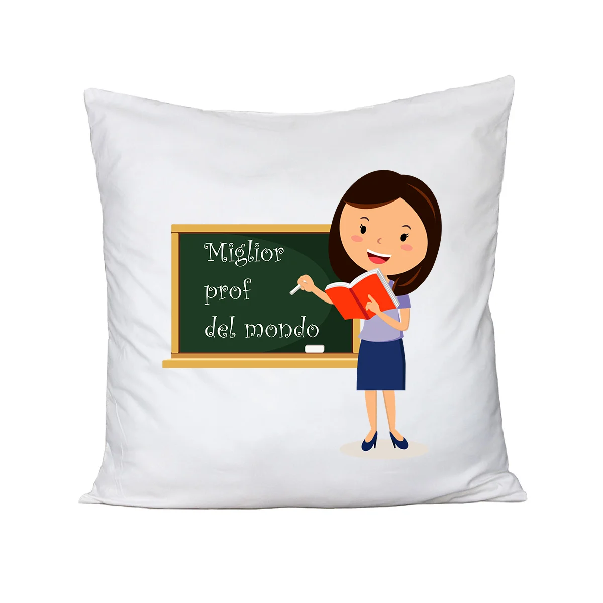 Cuscino Maestra – miglior prof del mondo – humor – idea regalo – dimensioni 40×40 cm