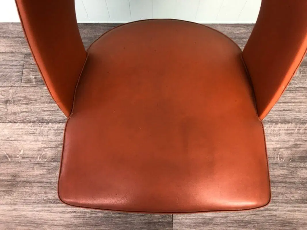 Sedia vintage da ufficio anni 60 In alluminio e skai - immagine 8