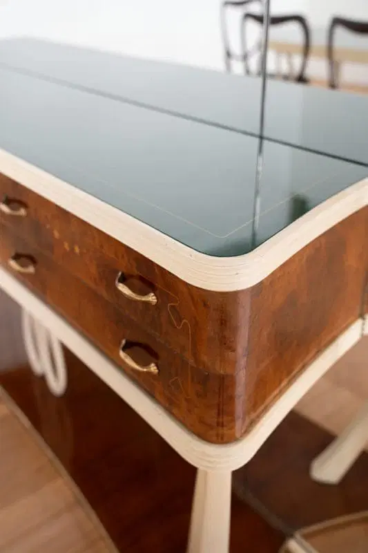 Sala da pranzo in radica di noce, stile Vittorio Dassi 1950/1960 - immagine 4