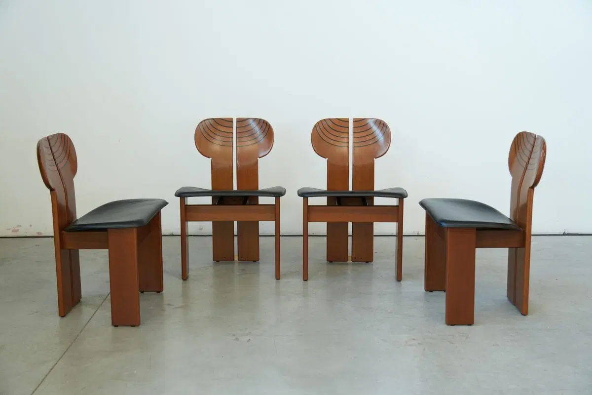 Afra & Tobia Scarpa ‘Africa’ Dining Chair – Walnut & Leather, 1975 - immagine 2