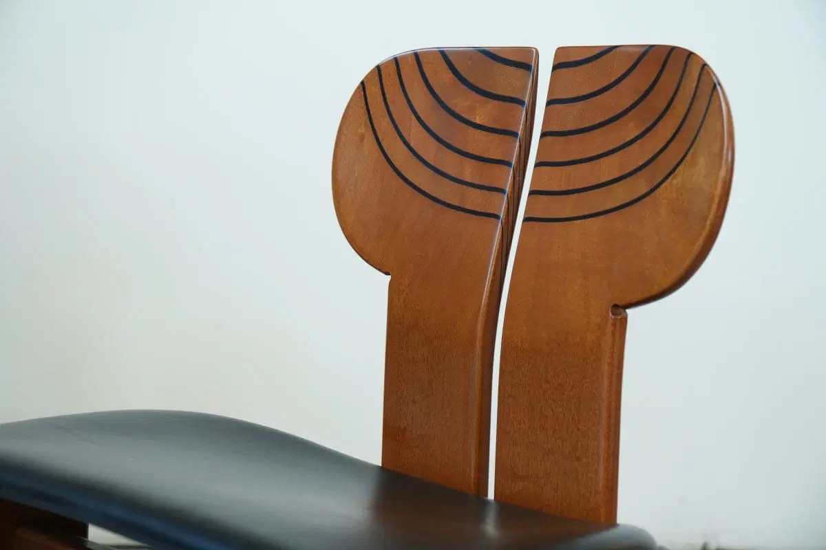 Afra & Tobia Scarpa ‘Africa’ Dining Chair – Walnut & Leather, 1975 - immagine 4