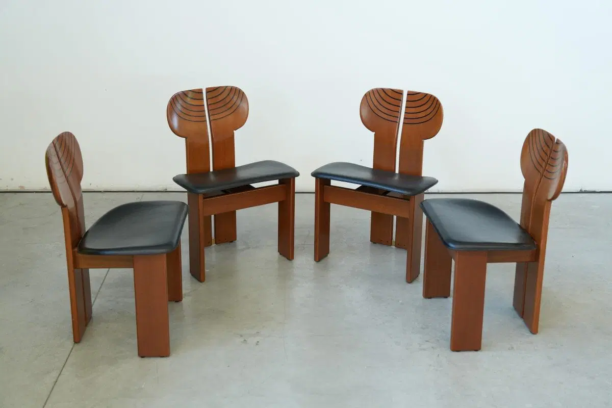 Afra & Tobia Scarpa ‘Africa’ Dining Chair – Walnut & Leather, 1975 - immagine 5