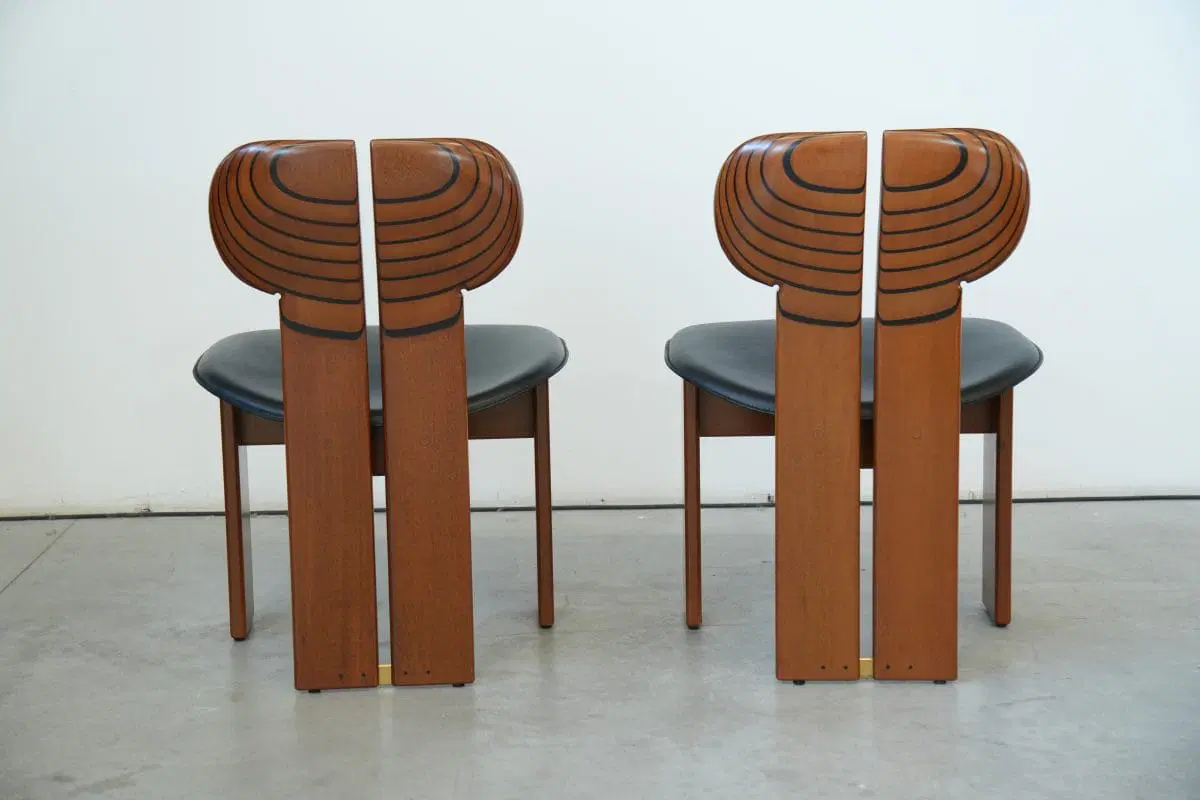 Afra & Tobia Scarpa ‘Africa’ Dining Chair – Walnut & Leather, 1975 - immagine 7