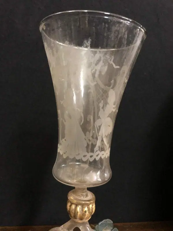 Bicchiere Tipetto con incisione personaggi veneziani - immagine 6