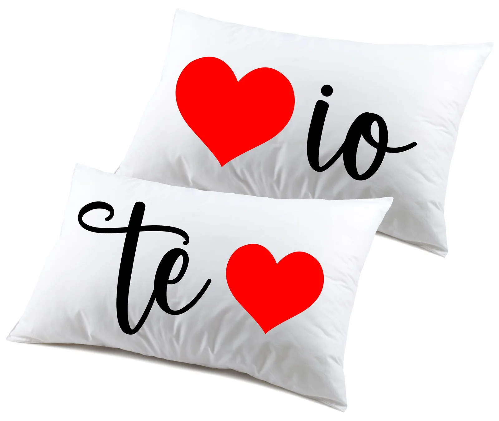 Coppia Federe SanValentino Matrimoniali Io & Te Couple Love Innamorati Idea regalo Lui Lei