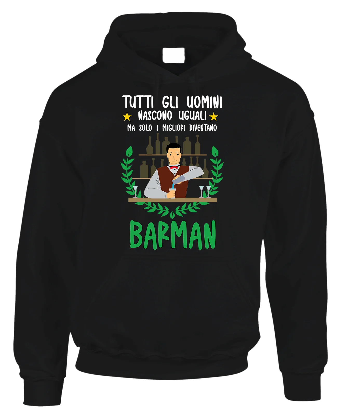 Felpa Barman divertente Mestieri Tutti gli uomini nascono uguali, ma solo i migliori diventano barman Felpone con cappuccio