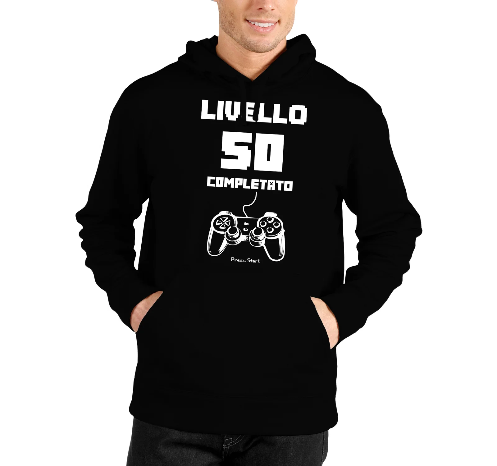 Felpa Compleanno 50 Anni Uomo Livello Completato Idea Regalo Compleanno Felpa con cappuccio