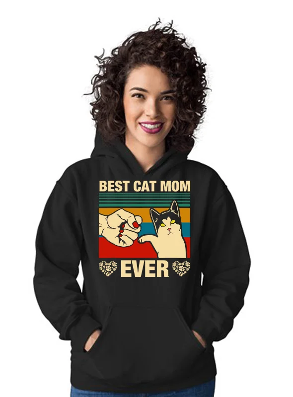 Felpa gatto donna best cat mom ever – maglietta divertente donna – cat