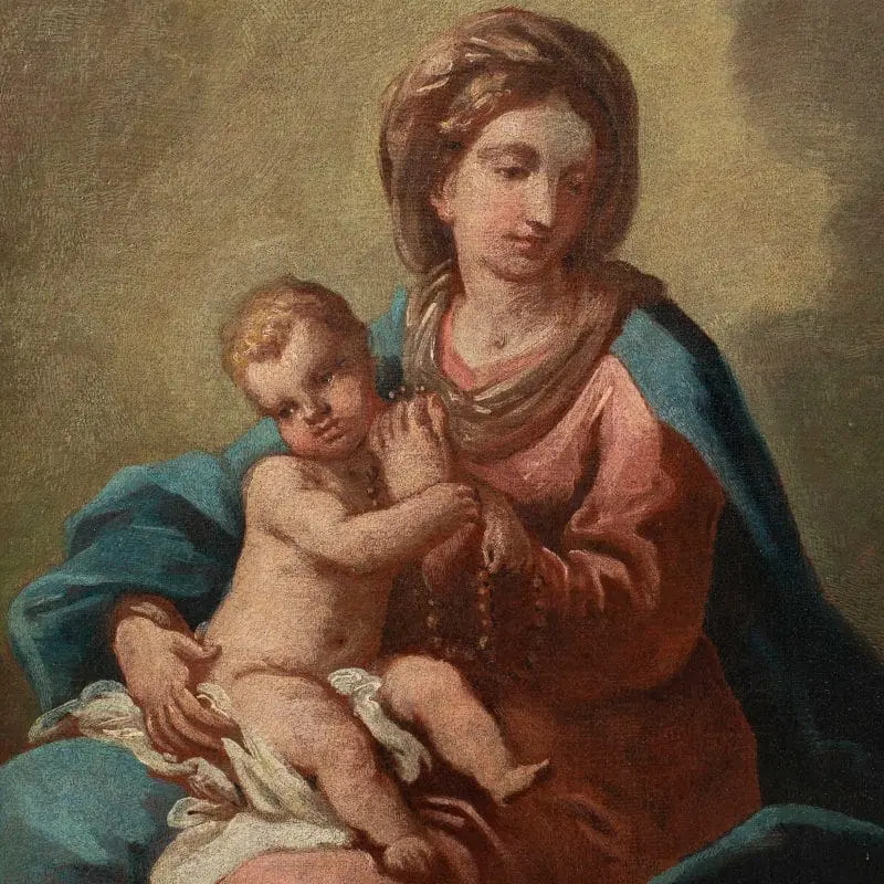 Pittore veneziano (XVIII sec.) – Madonna con Bambino. - immagine 2