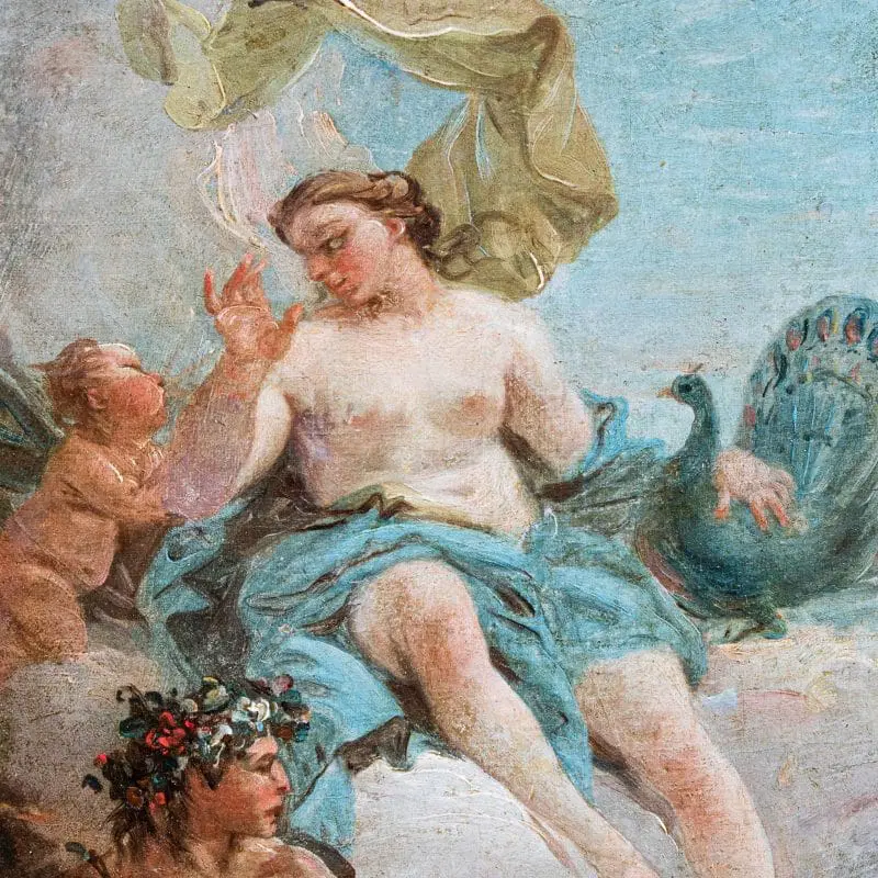 Scuola Veneziana del XVIII secolo Scena Mitologica con Bacco e Giunone - immagine 9