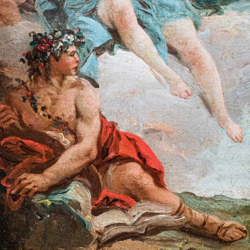 Scuola Veneziana del XVIII secolo Scena Mitologica con Bacco e Giunone - immagine 8