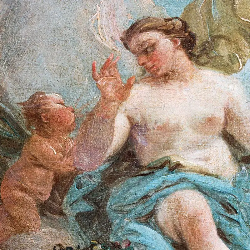 Scuola Veneziana del XVIII secolo Scena Mitologica con Bacco e Giunone - immagine 6