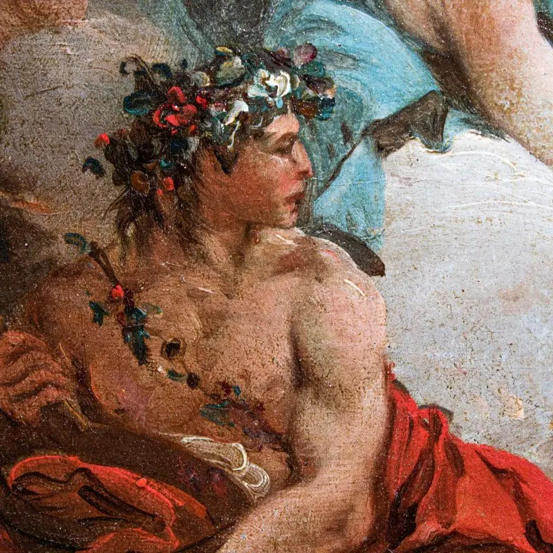 Scuola Veneziana del XVIII secolo Scena Mitologica con Bacco e Giunone - immagine 5