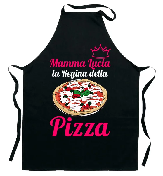 Grembiule da Cucina Mamma Personalizzabile con Nome Divertenti La Regina della pizza Idea Regalo
