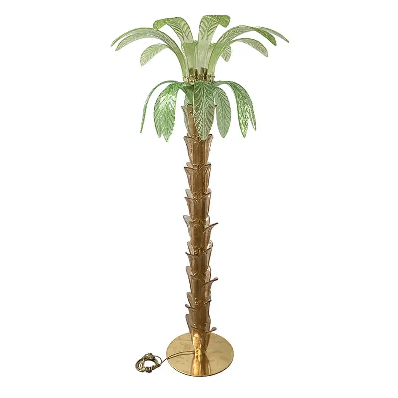 Lampada da terra in vetro di Murano, a forma di palma I-0103
