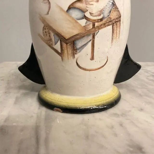 Maiolica vaso futurista anni 30 con ceramista - immagine 5