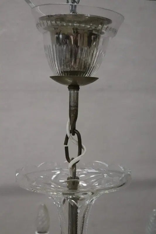 Lampadario vintage in vetro di Murano trasparente, anni ’80, Otto luci - immagine 7