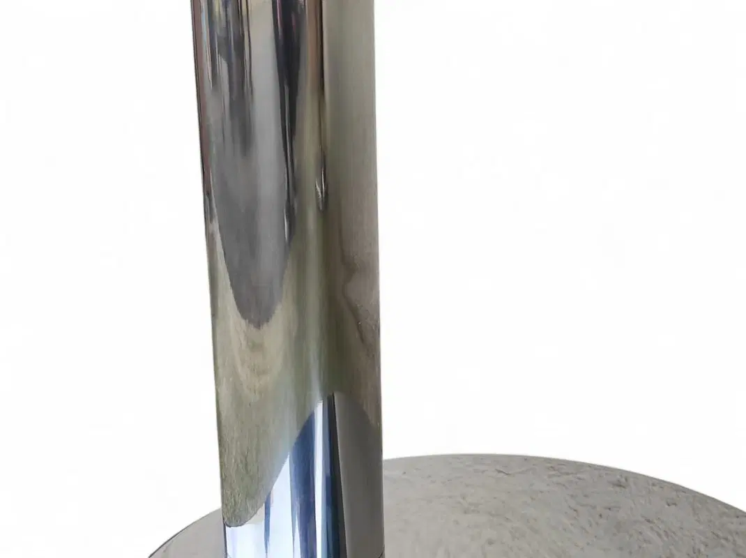 Consolle in vetro fumè, acciaio e placcatura in cromo vintage anni 70 - immagine 7