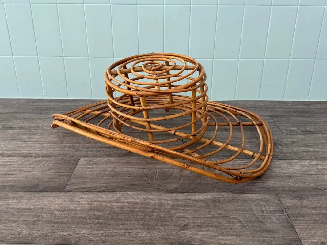 Cappello In Bambù Anni 70 Decorazione vintage - immagine 3