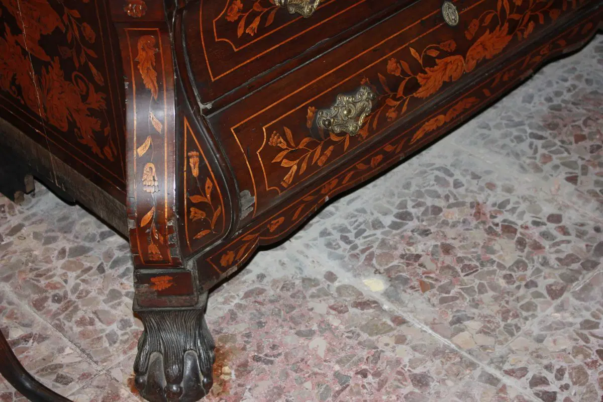 Ribalta Olandese Stile Chippendale del 1700 in Legno di Mogano - immagine 4